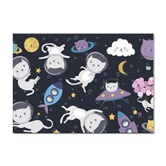 Space Cat Illustration Pattern Astronaut Sticker A4 (100 Pack) by Wav3s