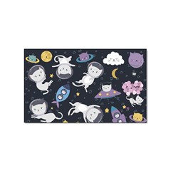 Space Cat Illustration Pattern Astronaut Sticker Rectangular (10 Pack) by Wav3s