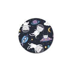 Space Cat Illustration Pattern Astronaut Golf Ball Marker (4 Pack) by Wav3s