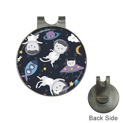 Space Cat Illustration Pattern Astronaut Hat Clips With Golf Markers by Wav3s