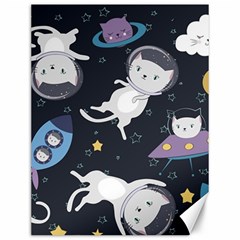 Space Cat Illustration Pattern Astronaut Canvas 12  X 16  by Wav3s