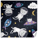 Space Cat Illustration Pattern Astronaut Canvas 16  x 16  15.2 x15.41  Canvas - 1