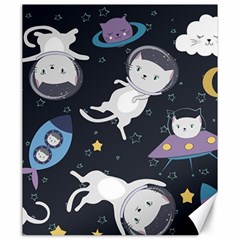 Space Cat Illustration Pattern Astronaut Canvas 20  X 24  by Wav3s