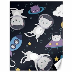 Space Cat Illustration Pattern Astronaut Canvas 36  X 48  by Wav3s