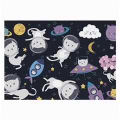 Space Cat Illustration Pattern Astronaut Large Glasses Cloth (2 Sides)