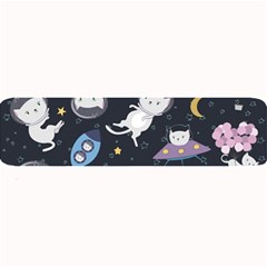 Space Cat Illustration Pattern Astronaut Large Bar Mat by Wav3s