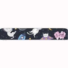 Space Cat Illustration Pattern Astronaut Small Bar Mat by Wav3s