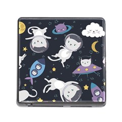 Space Cat Illustration Pattern Astronaut Memory Card Reader (square 5 Slot) by Wav3s