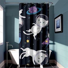 Space Cat Illustration Pattern Astronaut Shower Curtain 36  X 72  (stall)  by Wav3s