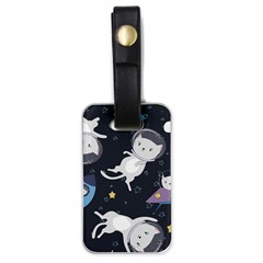 Space Cat Illustration Pattern Astronaut Luggage Tag (one Side) by Wav3s