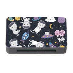 Space Cat Illustration Pattern Astronaut Memory Card Reader With Cf by Wav3s