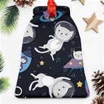 Space Cat Illustration Pattern Astronaut Bell Ornament (Two Sides) Front