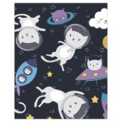 Space Cat Illustration Pattern Astronaut Drawstring Bag (small) by Wav3s