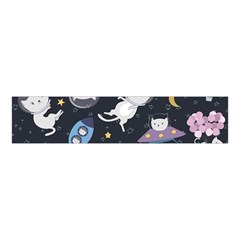 Space Cat Illustration Pattern Astronaut Velvet Scrunchie by Wav3s