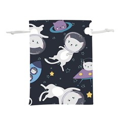 Space Cat Illustration Pattern Astronaut Lightweight Drawstring Pouch (m) by Wav3s