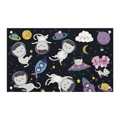 Space Cat Illustration Pattern Astronaut Banner And Sign 5  X 3  by Wav3s