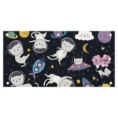 Space Cat Illustration Pattern Astronaut Banner And Sign 6  X 3  by Wav3s