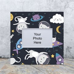 Space Cat Illustration Pattern Astronaut White Box Photo Frame 4  X 6  by Wav3s