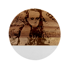 Alphonse Woman Marble Wood Coaster (round) by MRNStudios