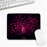 Peacock Pink Black Feather Abstract Small Mousepad Front