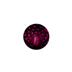 Peacock Pink Black Feather Abstract 1  Mini Buttons by Wav3s