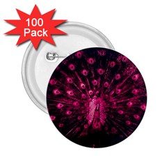 Peacock Pink Black Feather Abstract 2 25  Buttons (100 Pack)  by Wav3s