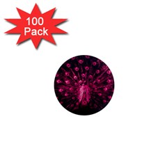 Peacock Pink Black Feather Abstract 1  Mini Magnets (100 Pack)  by Wav3s