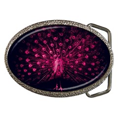 Peacock Pink Black Feather Abstract Belt Buckles by Wav3s