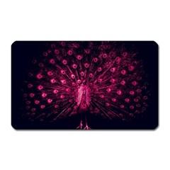 Peacock Pink Black Feather Abstract Magnet (rectangular) by Wav3s