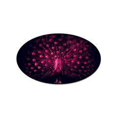 Peacock Pink Black Feather Abstract Sticker Oval (10 Pack) by Wav3s