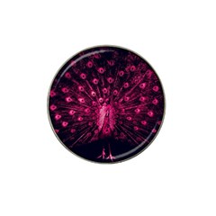 Peacock Pink Black Feather Abstract Hat Clip Ball Marker (4 Pack) by Wav3s