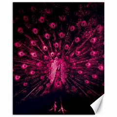 Peacock Pink Black Feather Abstract Canvas 11  X 14  by Wav3s