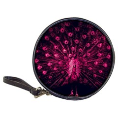 Peacock Pink Black Feather Abstract Classic 20-cd Wallets by Wav3s