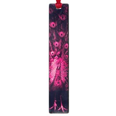 Peacock Pink Black Feather Abstract Large Book Marks by Wav3s