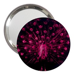 Peacock Pink Black Feather Abstract 3  Handbag Mirrors by Wav3s