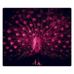 Peacock Pink Black Feather Abstract Two Sides Premium Plush Fleece Blanket (small) by Wav3s