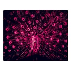 Peacock Pink Black Feather Abstract Two Sides Premium Plush Fleece Blanket (large) by Wav3s