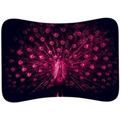 Peacock Pink Black Feather Abstract Velour Seat Head Rest Cushion by Wav3s