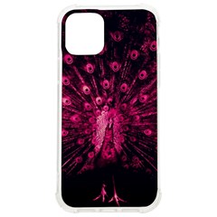 Peacock Pink Black Feather Abstract Iphone 12/12 Pro Tpu Uv Print Case by Wav3s