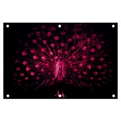 Peacock Pink Black Feather Abstract Banner And Sign 6  X 4  by Wav3s