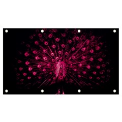 Peacock Pink Black Feather Abstract Banner And Sign 7  X 4  by Wav3s