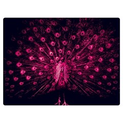 Peacock Pink Black Feather Abstract Two Sides Premium Plush Fleece Blanket (extra Small) by Wav3s