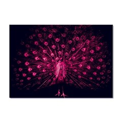 Peacock Pink Black Feather Abstract Crystal Sticker (a4) by Wav3s