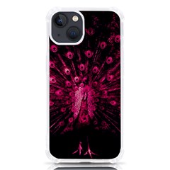 Peacock Pink Black Feather Abstract Iphone 13 Tpu Uv Print Case by Wav3s