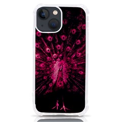 Peacock Pink Black Feather Abstract Iphone 13 Mini Tpu Uv Print Case