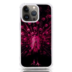 Peacock Pink Black Feather Abstract Iphone 13 Pro Tpu Uv Print Case