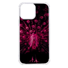 Peacock Pink Black Feather Abstract Iphone 13 Pro Max Tpu Uv Print Case by Wav3s