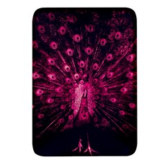 Peacock Pink Black Feather Abstract Rectangular Glass Fridge Magnet (4 Pack) by Wav3s