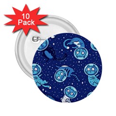 Cat Spacesuit Space Suit Astronaut Pattern 2.25  Buttons (10 pack) 