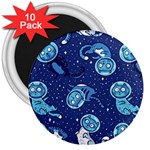 Cat Spacesuit Space Suit Astronaut Pattern 3  Magnets (10 pack)  Front